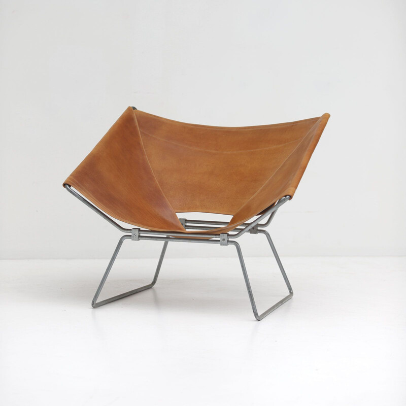 Vintage Pierre Paulin Leather Annau Chair 1954s