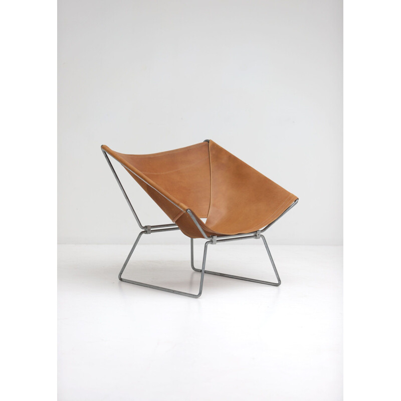 Vintage Pierre Paulin Leather Annau Chair 1954s