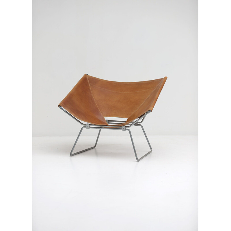 Vintage Pierre Paulin Leather Annau Chair 1954s