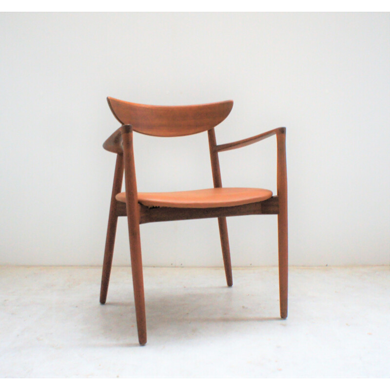 Vintage massief teakhouten fauteuil van Harry Ostergaard voor Randers Mobelfabrik