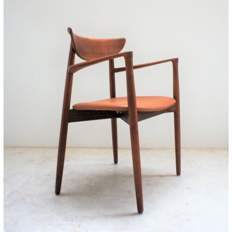 Vintage massief teakhouten fauteuil van Harry Ostergaard voor Randers Mobelfabrik