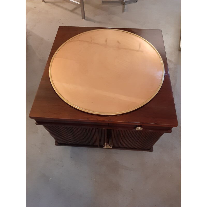 Vintage rotating bookcase with rosewood bar 1960s