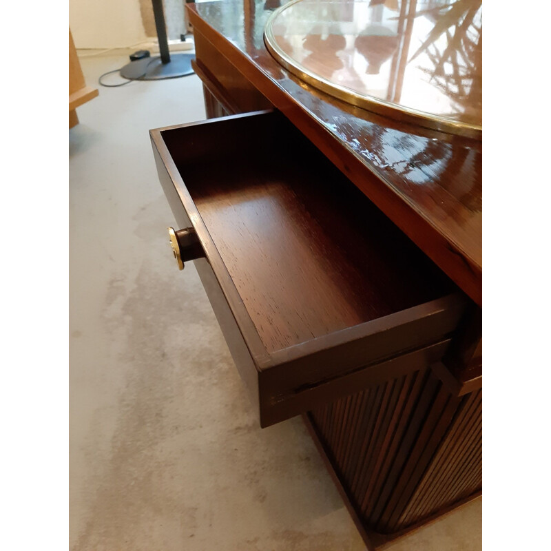 Vintage rotating bookcase with rosewood bar 1960s