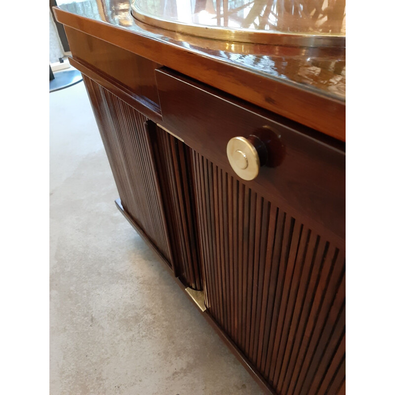 Vintage rotating bookcase with rosewood bar 1960s