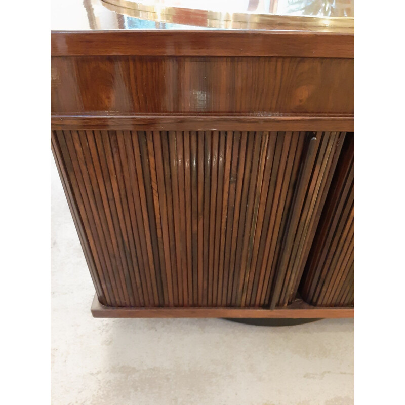 Vintage rotating bookcase with rosewood bar 1960s