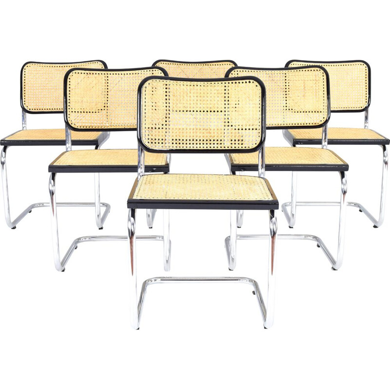 Set of 6 vintage Marcel Breuer Cesca Chairs Italy 1970s