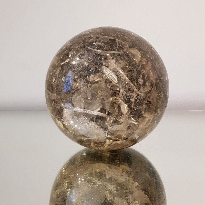 Vintage sculpture Pierre Giraudon spherical fractal resin 1970