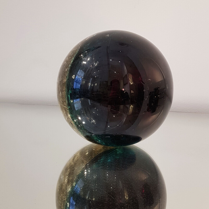 Vintage sculpture Pierre Giraudon spherical fractal resin 1970