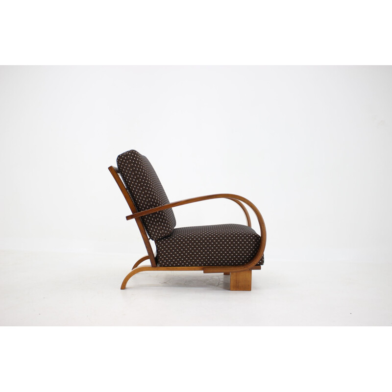 Vintage brown Armchair Jindrich Halabala Czechoslovakia 1930s 