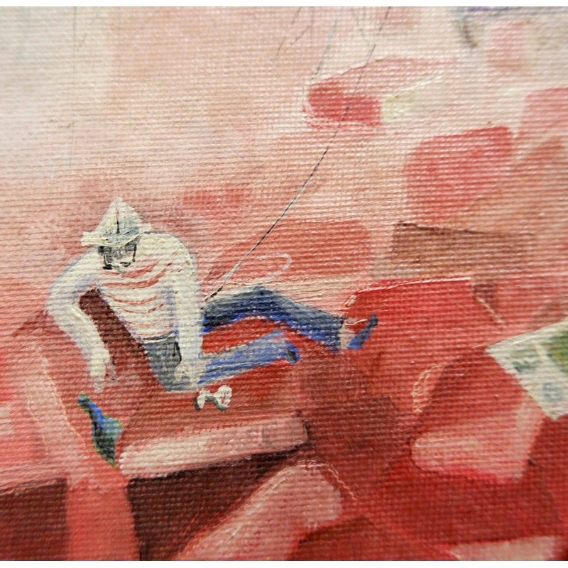 Vintage-Gemälde 'Der Sieg Der Ideologie' von Miroslav Krofián, Tschechoslowakei