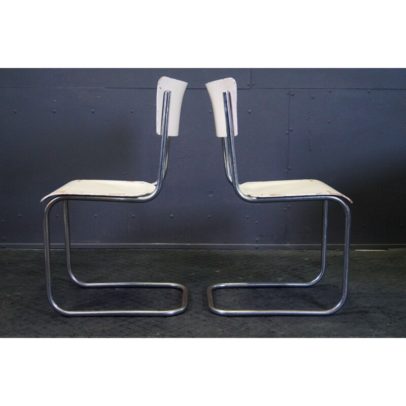Pair of vintage chairs S43 by Mart Stam  Thonet