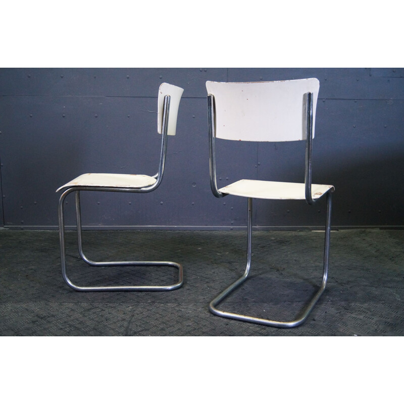 Pair of vintage chairs S43 by Mart Stam  Thonet