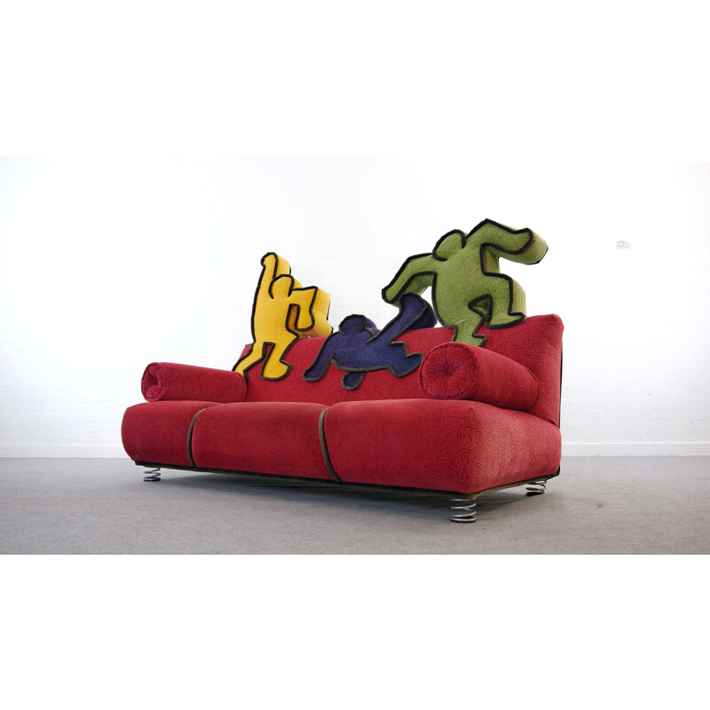 Spanning opstelling Zeeslak Vintage Pop Art Keith Haring Sofa by Bretz