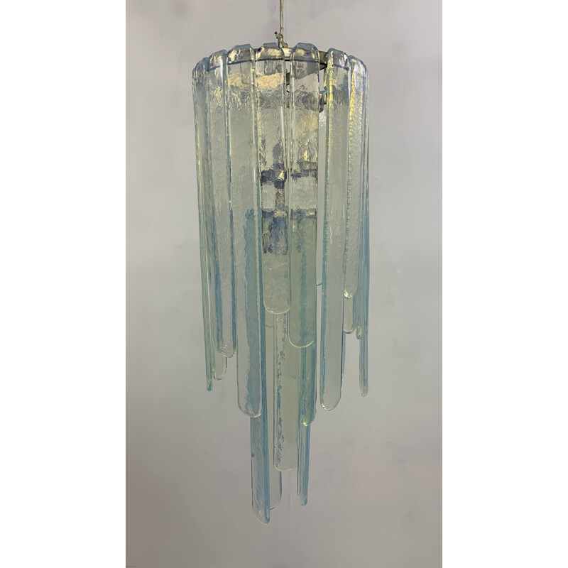 Vintage-Kronleuchter aus opalisierendem Muranoglas