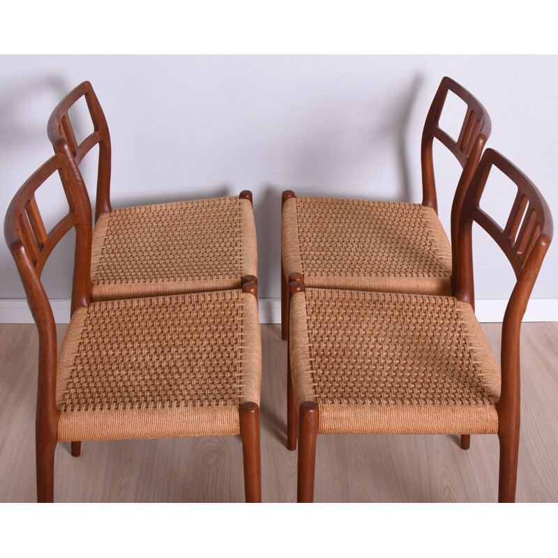 Set of 4 vintage chairs by Niels Otto Møller for J.L. Møllers Mobelfabrik, Denmark 1960