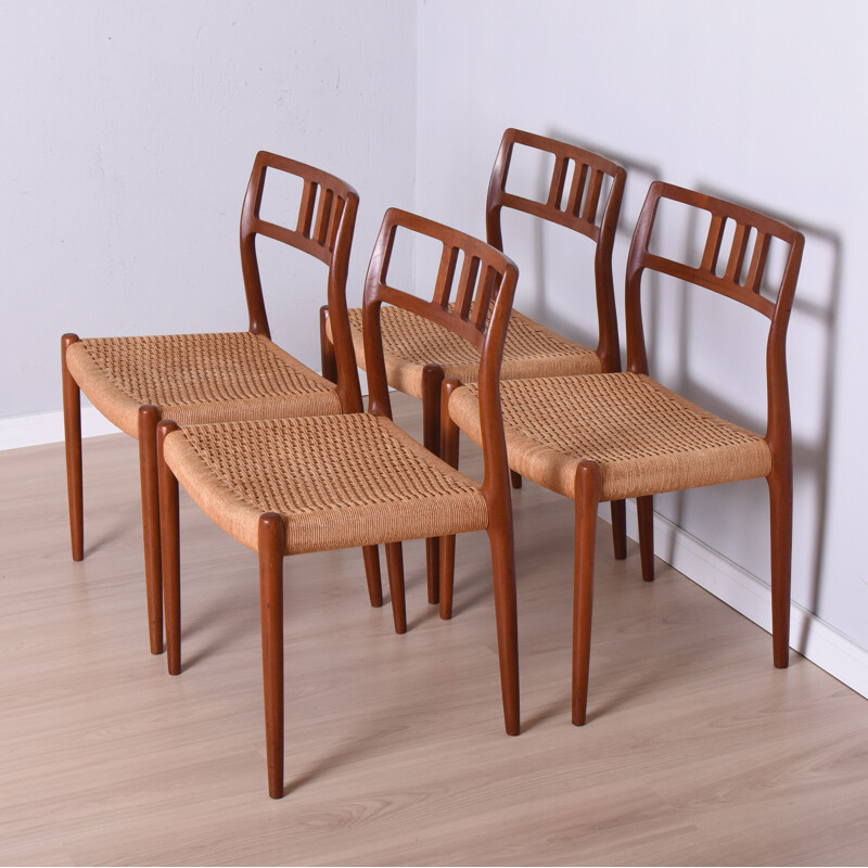 Ensemble de 4 chaises vintage par Niels Otto Møller pour J.L. Møllers Mobelfabrik, Danemark 1960