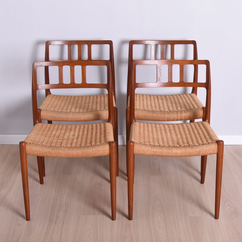 Ensemble de 4 chaises vintage par Niels Otto Møller pour J.L. Møllers Mobelfabrik, Danemark 1960