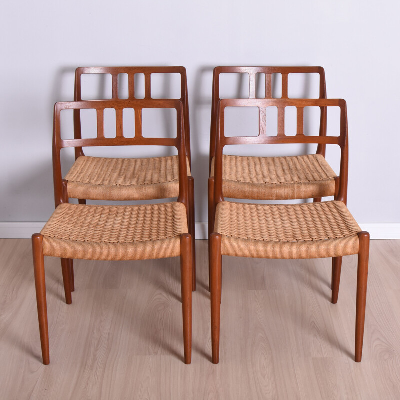 Set of 4 vintage chairs by Niels Otto Møller for J.L. Møllers Mobelfabrik, Denmark 1960