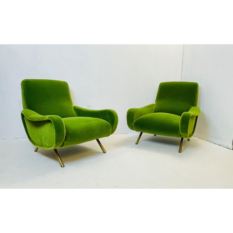 Pair of vintage Zanuso Armchairs for Arflex Lady 1950s
