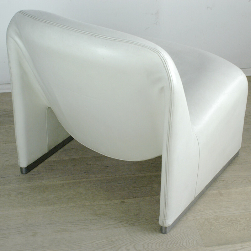 Italian "Alky" chair in white leather and metal, Giancarlo PIRETTI - 1970s
