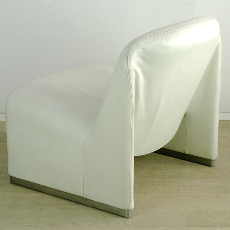 Italian "Alky" chair in white leather and metal, Giancarlo PIRETTI - 1970s