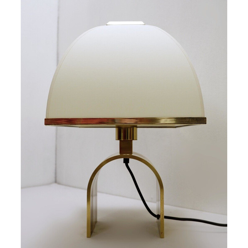 Vintage brass table lamp Romeo Rega, Italy 1960s