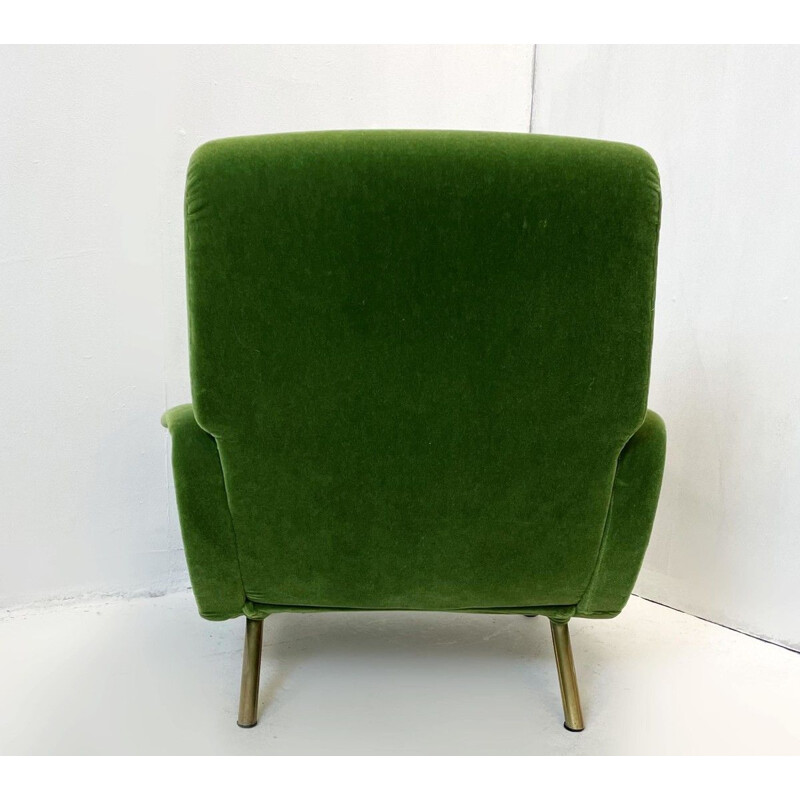 Pair of vintage green velvet armchairs by Marco Zanuso For Arflex Italy 1951s