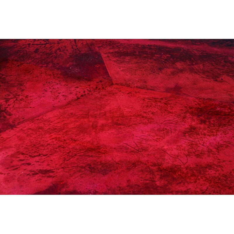 Aldo Tura tavolo vintage in mogano e pergamena rossa 1960