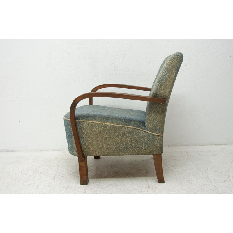 Paar vintage gebogen houten fauteuils van Jindřich Halabala voor UP Závody 1930