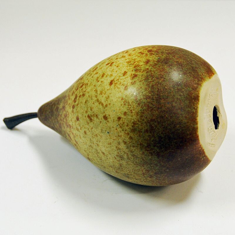 Vintage Pear ceramic sculpture by Kaj Fogelberg Sweden 1980s
