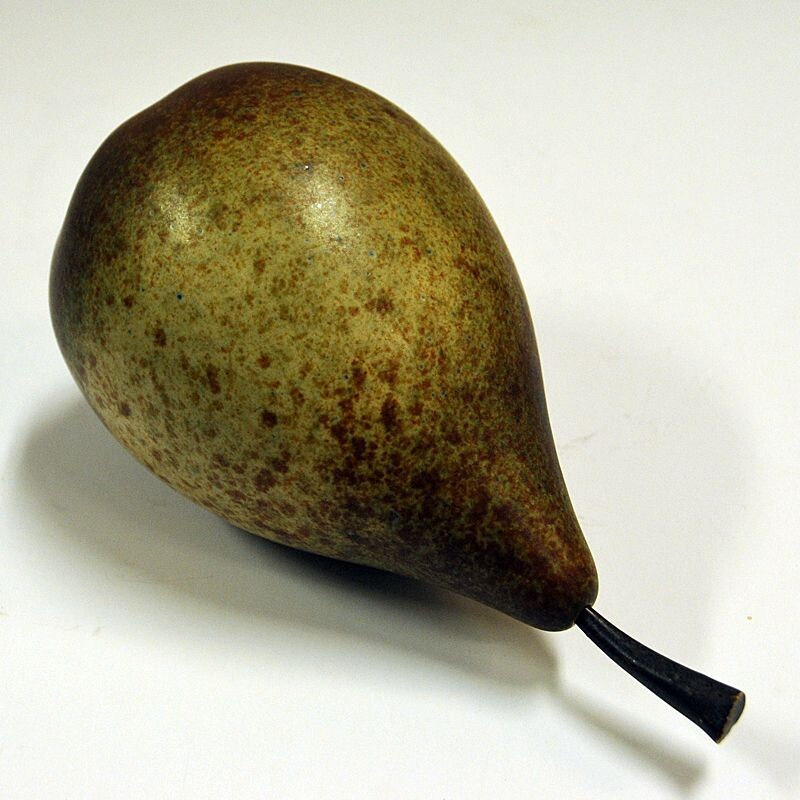 Vintage Pear ceramic sculpture by Kaj Fogelberg Sweden 1980s