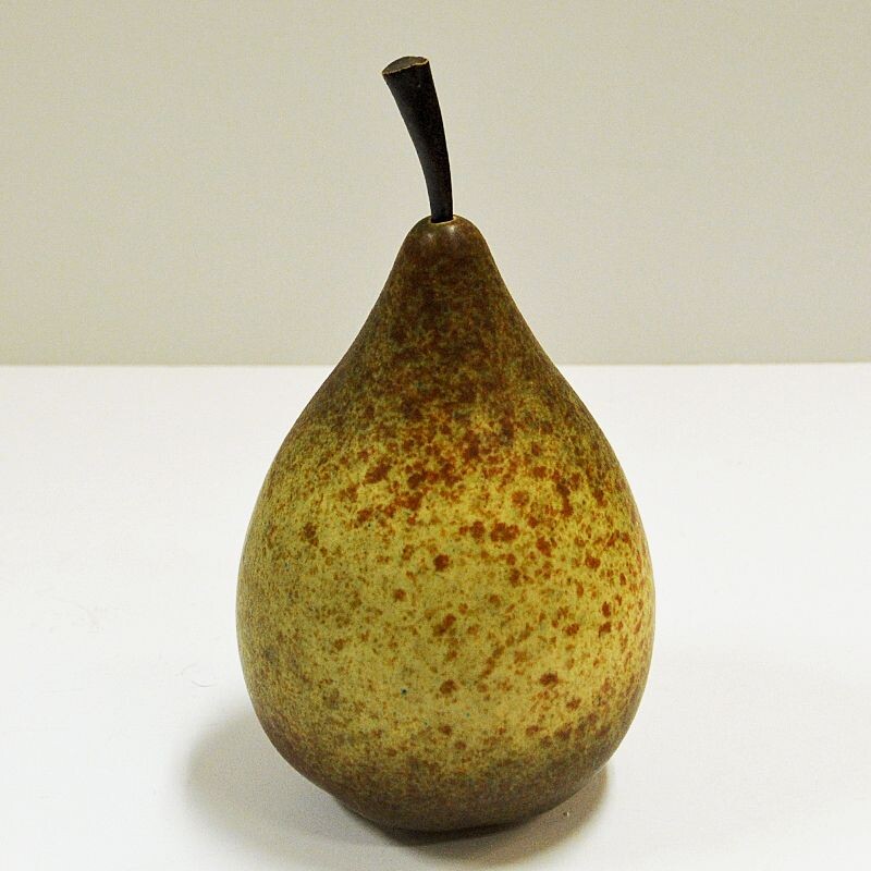 Vintage Pear ceramic sculpture by Kaj Fogelberg Sweden 1980s