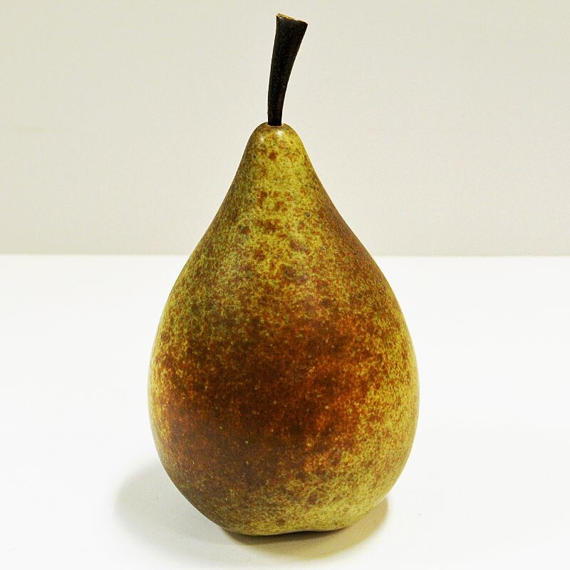 Vintage Pear ceramic sculpture by Kaj Fogelberg Sweden 1980s