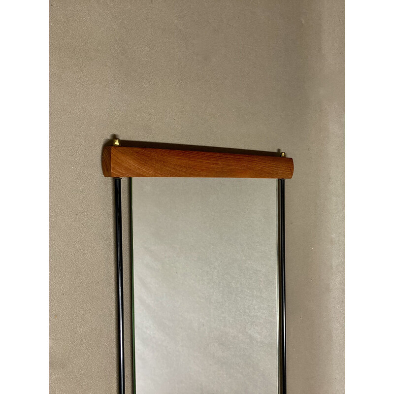 Vintage coat rack and vintage mirror Scandinavian 1950s