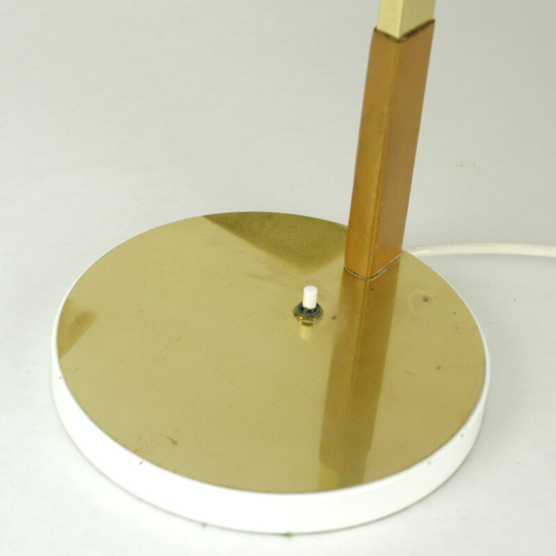 Lámpara de mesa austriaca de latón y acrílico, J. T KALMAR - 1960