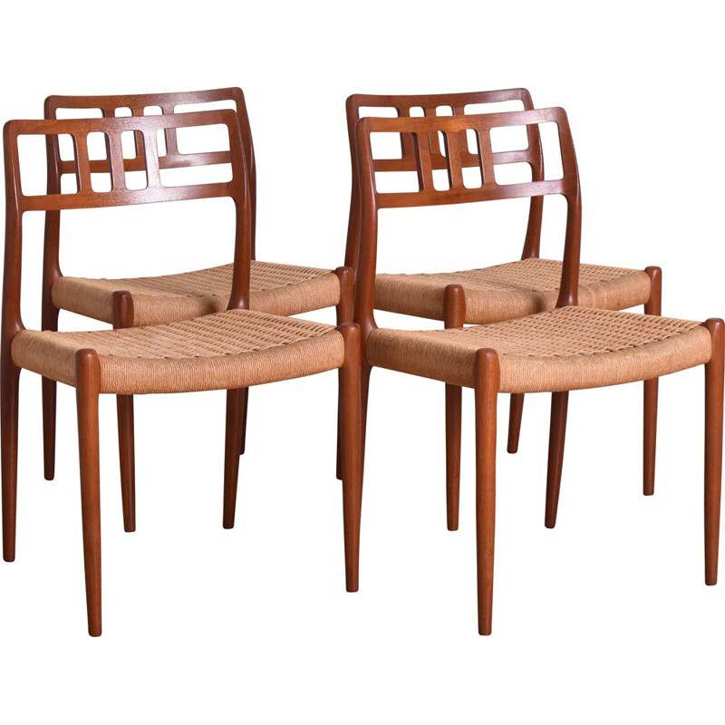 Set of 4 vintage chairs by Niels Otto Møller for J.L. Møllers Mobelfabrik, Denmark 1960