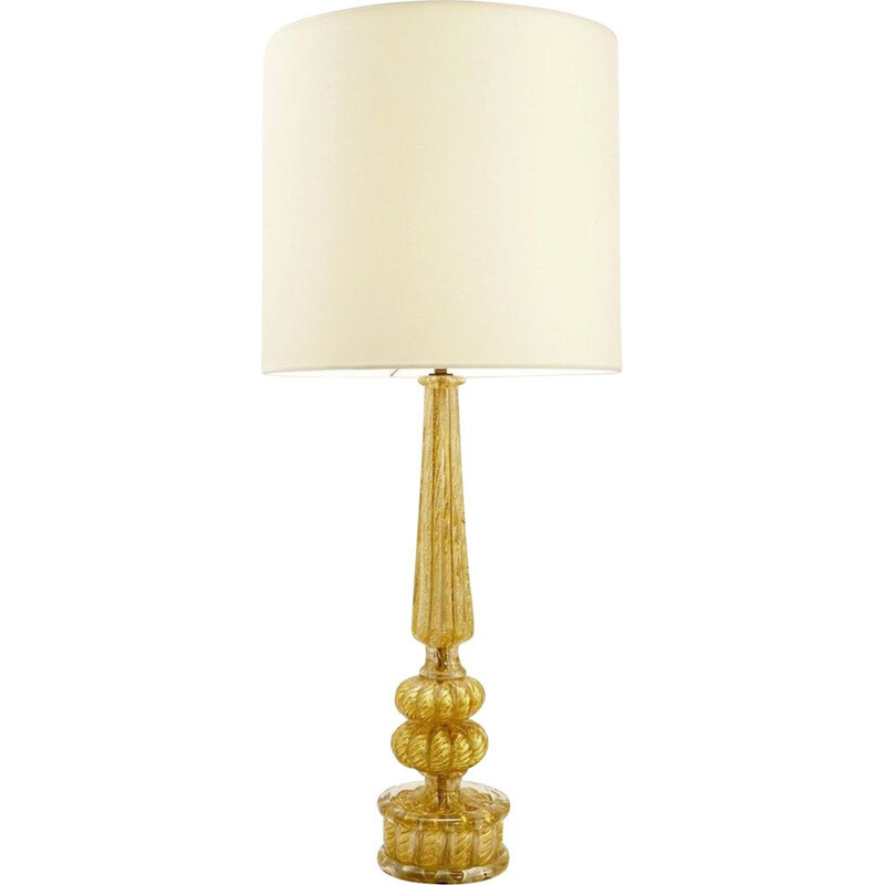 Lampe de table vintage Barovier & Toso Cordonato D'Oro Murano 1950