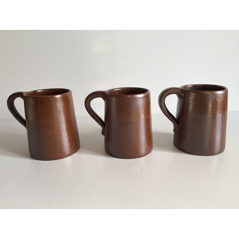 Lot de 3 mugs vintage par Grès du Marais