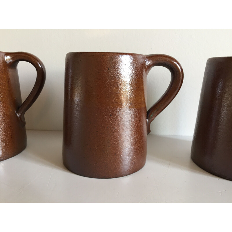 Set of 3 vintage mugs by Grès du Marais