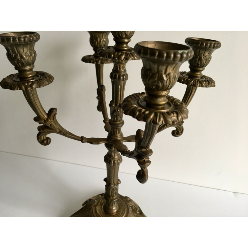 Chandelier vintage en laiton