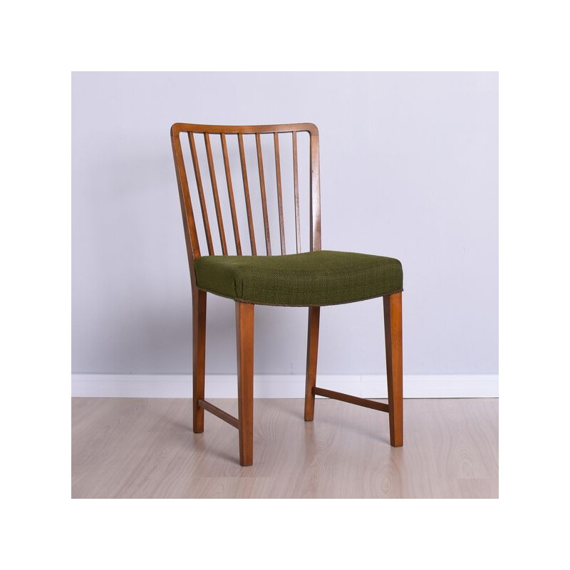 Set of 4 vintage mahogany chairs by Fritz Hansen, Denmark 1940