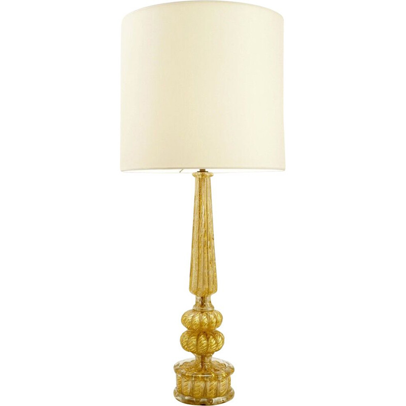 Lampe de table vintage Murano Cordonato D'Oro de Barovier & Toso  1950