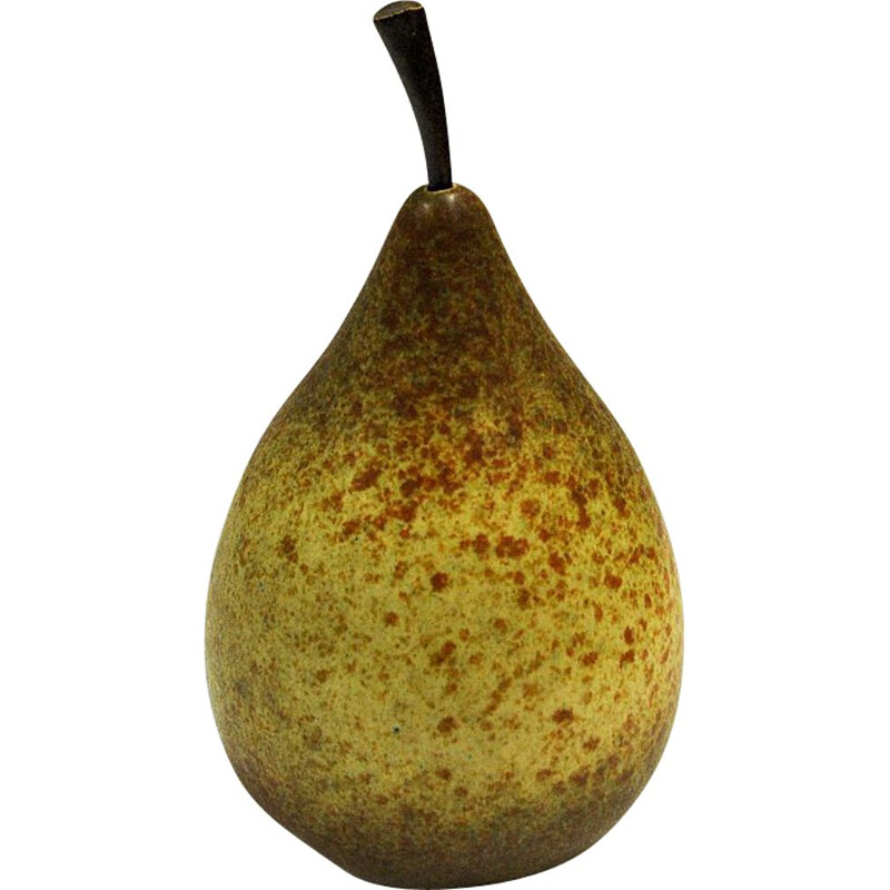 Vintage Pear ceramic sculpture by Kaj Fogelberg Sweden 1980s