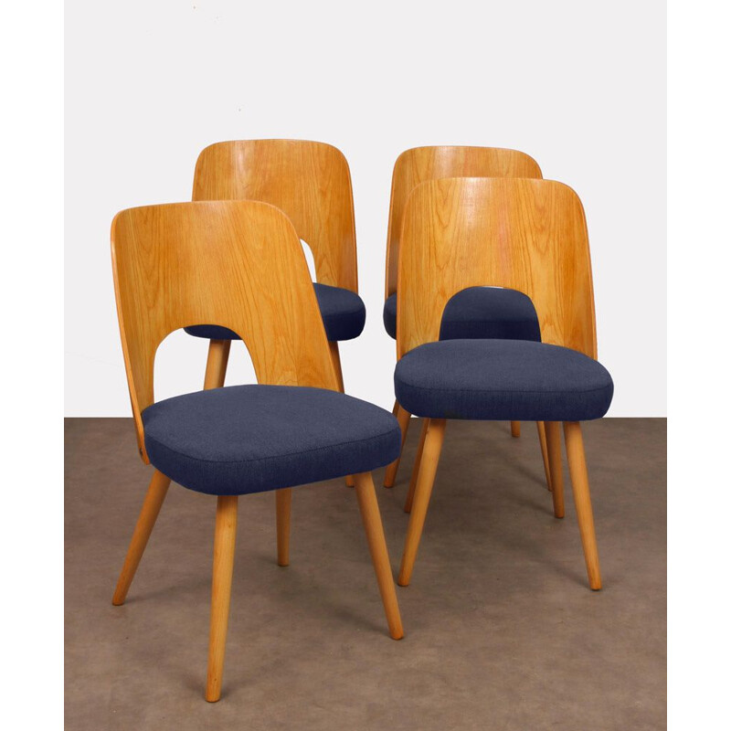 Set of 4 vintage chairs by Oswald Haerdlt for Tatra Nabytok 1950s