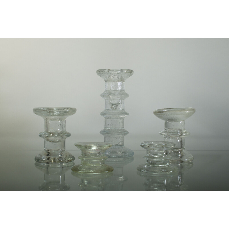 Vintage glass candleholders by Timo Sarpaneva for Iittala 1967s