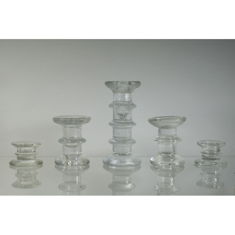 Vintage glass candleholders by Timo Sarpaneva for Iittala 1967s