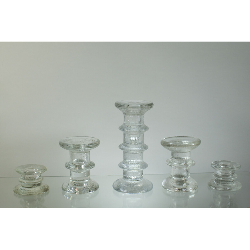 Vintage glass candleholders by Timo Sarpaneva for Iittala 1967s