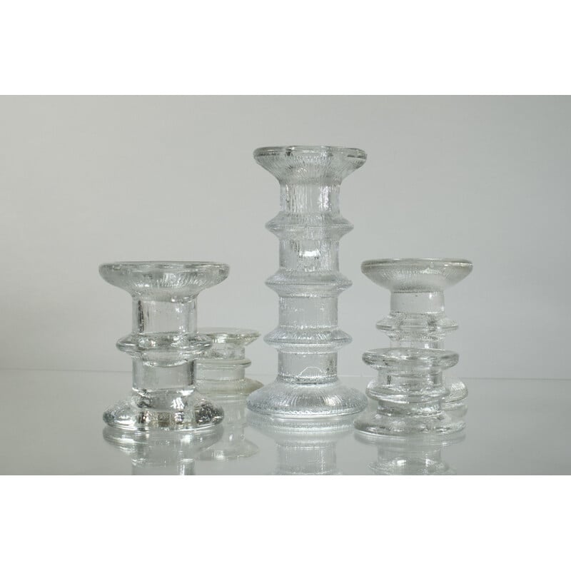 Vintage glass candleholders by Timo Sarpaneva for Iittala 1967s