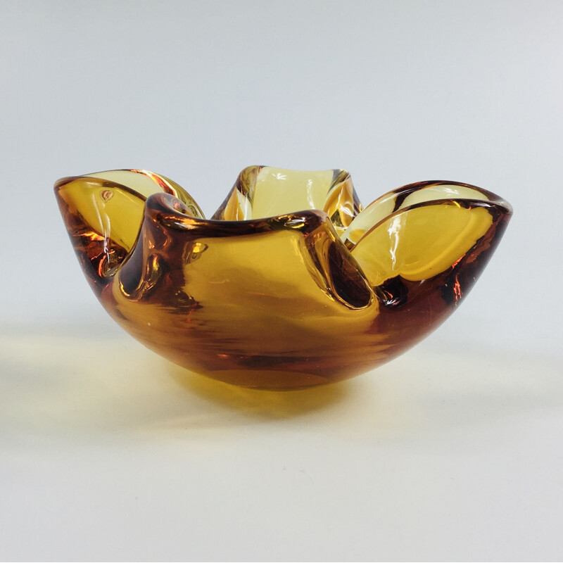 Cendrier vintage en verre de Murano Petit bol de Pietro Toso 1950