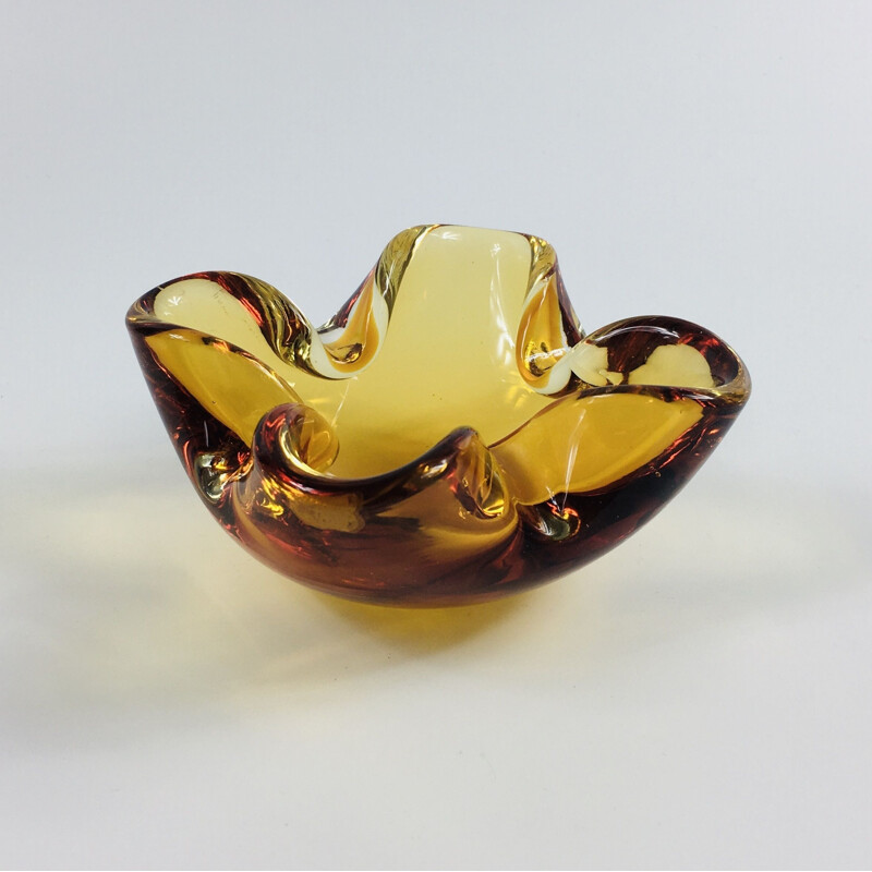 Cendrier vintage en verre de Murano Petit bol de Pietro Toso 1950